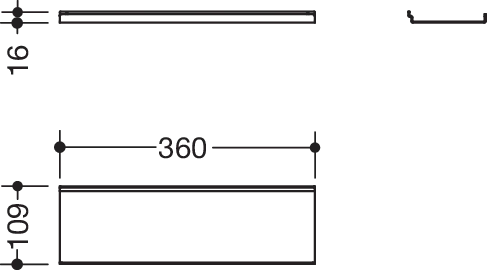 HEWI Ablage in 36 × 1,6 cm