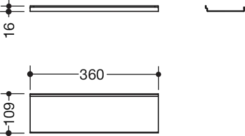 HEWI Ablage pulverbeschichtet in 36 × 1,5 × 10,2 cm HEWI Ablage pulverbeschichtet in 36 × 1,5 × 10,2 cm