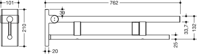HEWI Stützklappgriff „System 900“ HEWI Stützklappgriff „System 900“