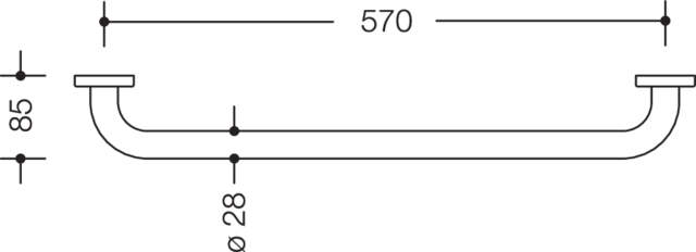 HEWI Handtuchhalter „Serie 477“ 63 × 2,8 × 8,5 cm in Reinweiß