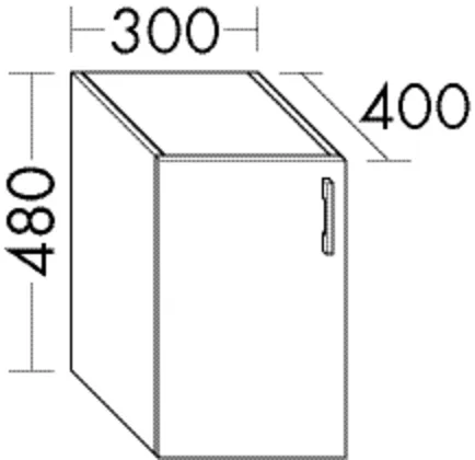 burgbad Hochschrank „Sys30“ 340 × 480 × 440 mm in Weiß Matt
