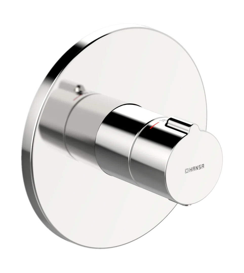 HansaHOME Duscharmatur Fertigmontageset für Brausebatterie 8860 Rosette rund Chrom