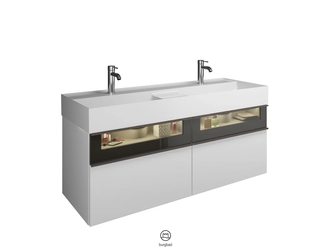 burgbad Badmöbelset „Yumo“ in Kieselgrau Matt burgbad Badmöbelset „Yumo“ in Kieselgrau Matt