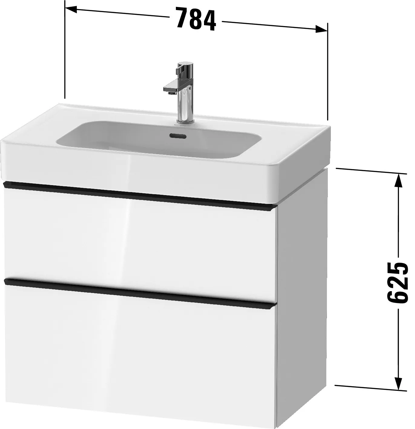 Duravit Waschtischunterschrank wandhängend „D-Neo“ 78,4 × 62,5 × 45,2 cm in Eiche Natur