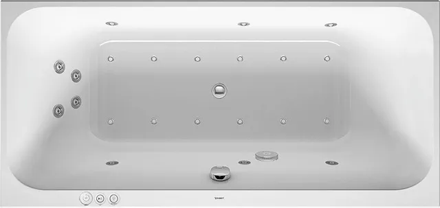 Duravit Whirlwanne „Happy D.2“ rechteck 1900 × 900 mm mit Combi-System P, in Weiß Duravit Whirlwanne „Happy D.2“ rechteck 1900 × 900 mm mit Combi-System P, in Weiß