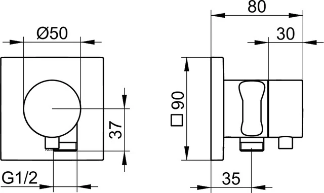 IXMO 59556011202 2-Wege Umstellventil UP DN15 mit Schlauchanschl./Brauseh. IXMO Comfort, eckig verchromt IXMO 59556011202 2-Wege Umstellventil UP DN15 mit Schlauchanschl./Brauseh. IXMO Comfort, eckig verchromt
