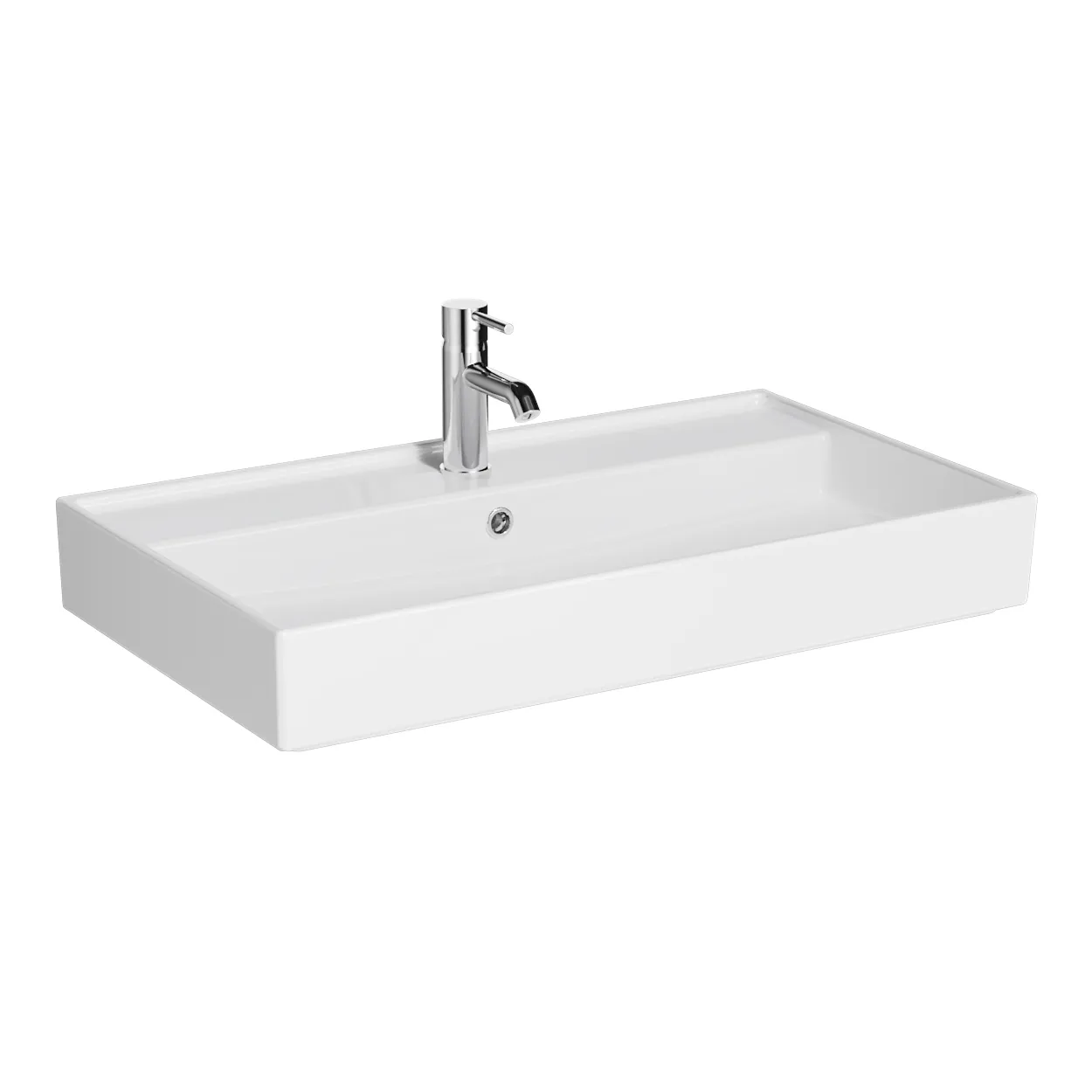 ArchiPlan Waschtisch 80 x 46 cm rechteckig wandgebunden mit Hahnloch mit Überlaufloch Weiß Hochglanz mit Oberflächenveredelung Clean ArchiPlan Waschtisch 80 x 46 cm rechteckig wandgebunden mit Hahnloch mit Überlaufloch Weiß Hochglanz mit Oberflächenveredelung Clean