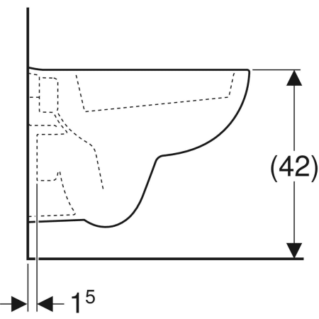 Geberit Renova Compact Wand-WC Tiefspüler, verkürzte Ausladung 48cm – weiß Geberit Renova Compact Wand-WC Tiefspüler, verkürzte Ausladung 48cm – weiß