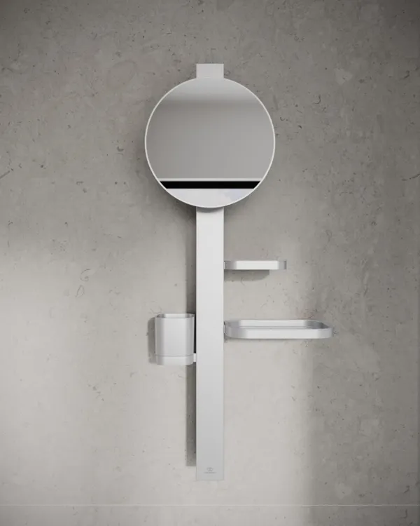 Beauty Bar Accessoires-Kombination Alu+ S700 mit Spiegel Durchmesser 200mm Rose Beauty Bar Accessoires-Kombination Alu+ S700 mit Spiegel Durchmesser 200mm Rose