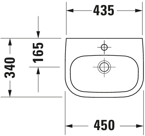Handwaschbecken Med „D-Code“, Form rechteckig 45 × 34 cm 
