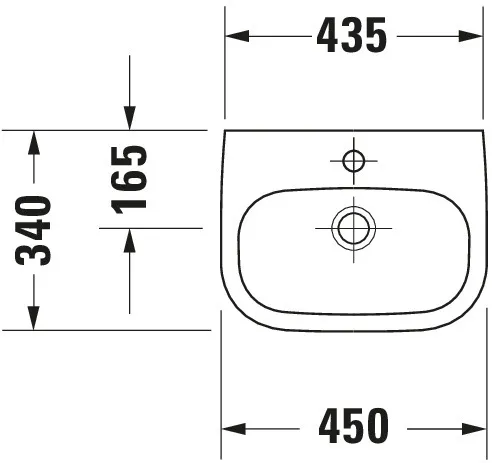 Handwaschbecken Med „D-Code“, Form rechteckig 45 × 34 cm Handwaschbecken Med „D-Code“, Form rechteckig 45 × 34 cm