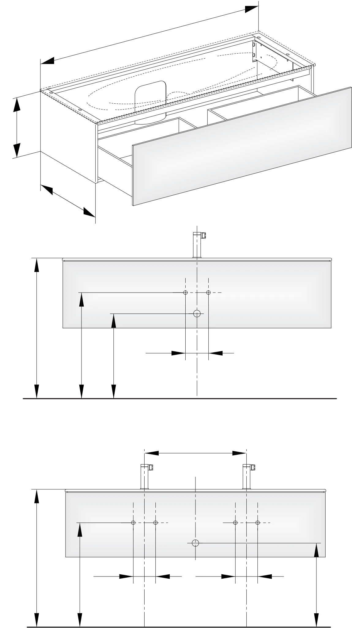KEUCO Waschtischunterschrank mit Auszug „Edition 11“ Weiß (Lack, hochglanz), Weiß (Lack, hochglanz), mit Beleuchtung 1400 × 350 × 535 mm KEUCO Waschtischunterschrank mit Auszug „Edition 11“ Weiß (Lack, hochglanz), Weiß (Lack, hochglanz), mit Beleuchtung 1400 × 350 × 535 mm