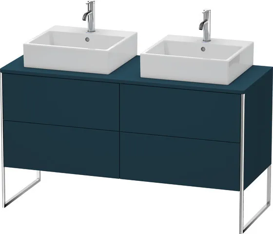 Duravit Waschtischunterschrank bodenstehend „XSquare“ 140 × 77,8 × 54,8 cm Nachtblau Seidenmatt