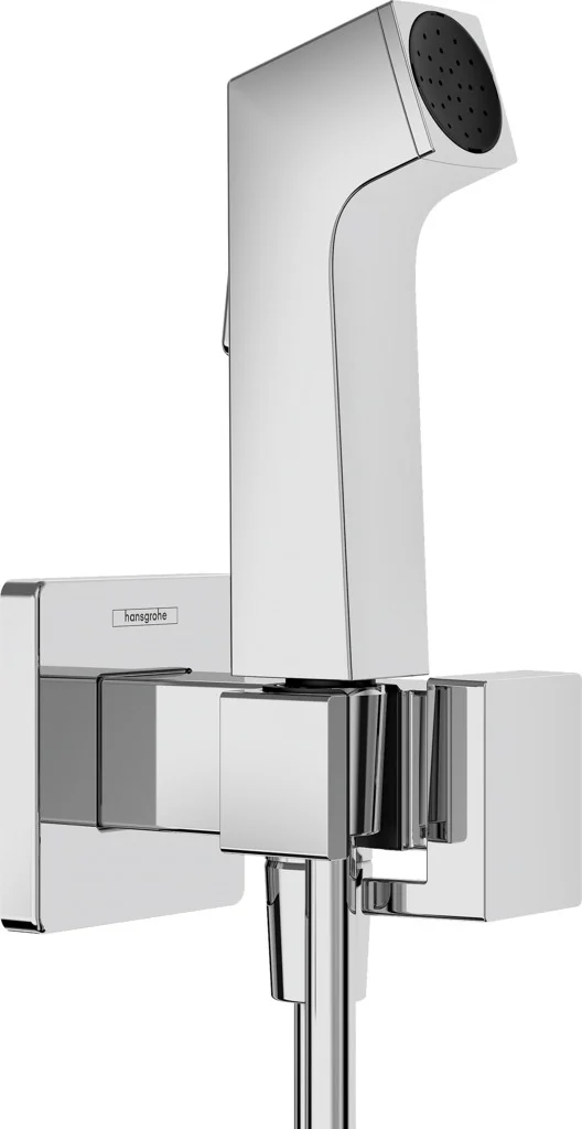 Hansgrohe Bidette Handbrause EcoSmart Warmwasser, Chrom, Brausekopf 28 mm, Schlauch 1250 mm