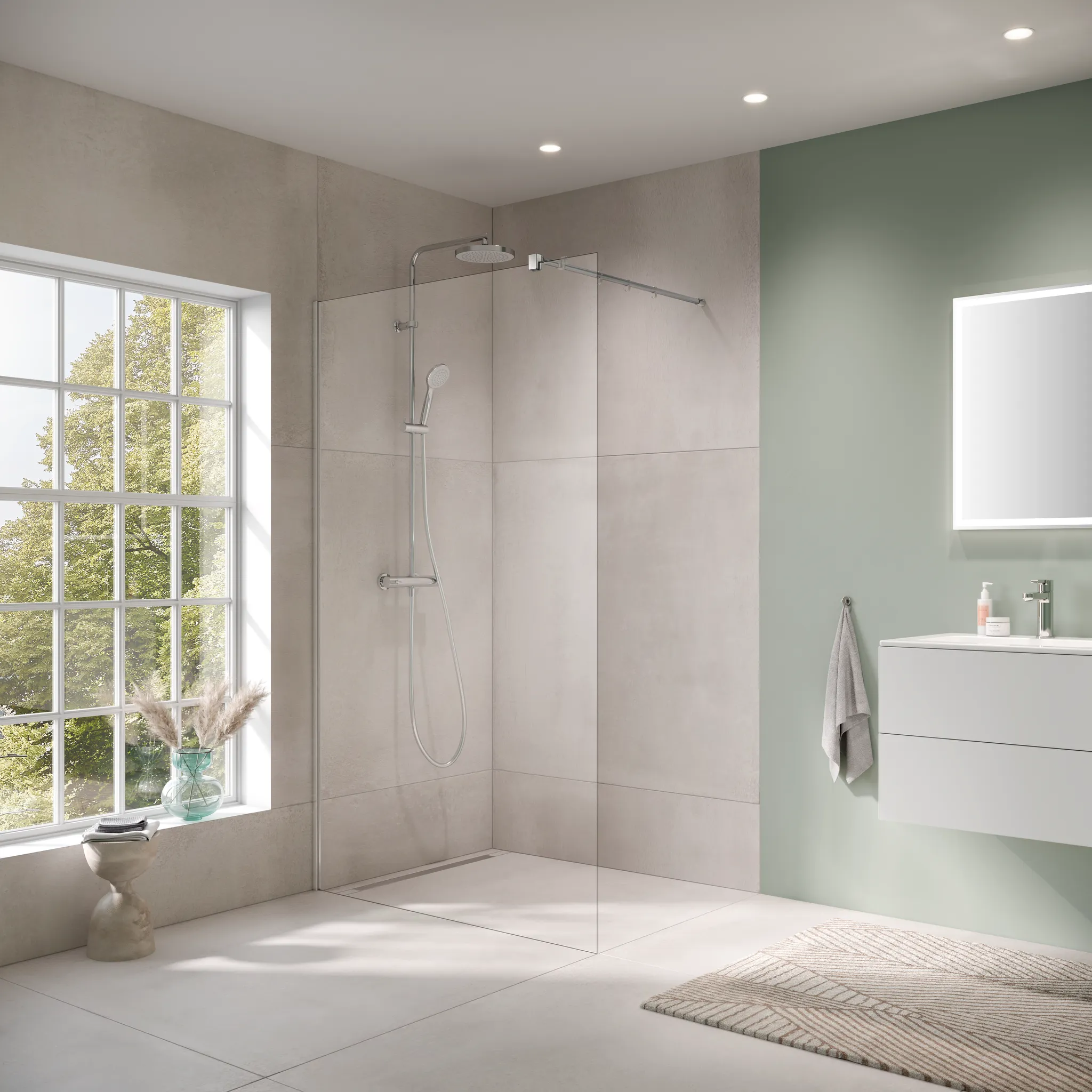 Kermi Duschdesign Walk-In-Duschkabine WALK-IN Wall „FILIA“ Glas Klar, Profile Silber Hochglanz, BV: 775 - 775 mm H: 2000 mm Kermi Duschdesign Walk-In-Duschkabine WALK-IN Wall „FILIA“ Glas Klar, Profile Silber Hochglanz, BV: 775 - 775 mm H: 2000 mm