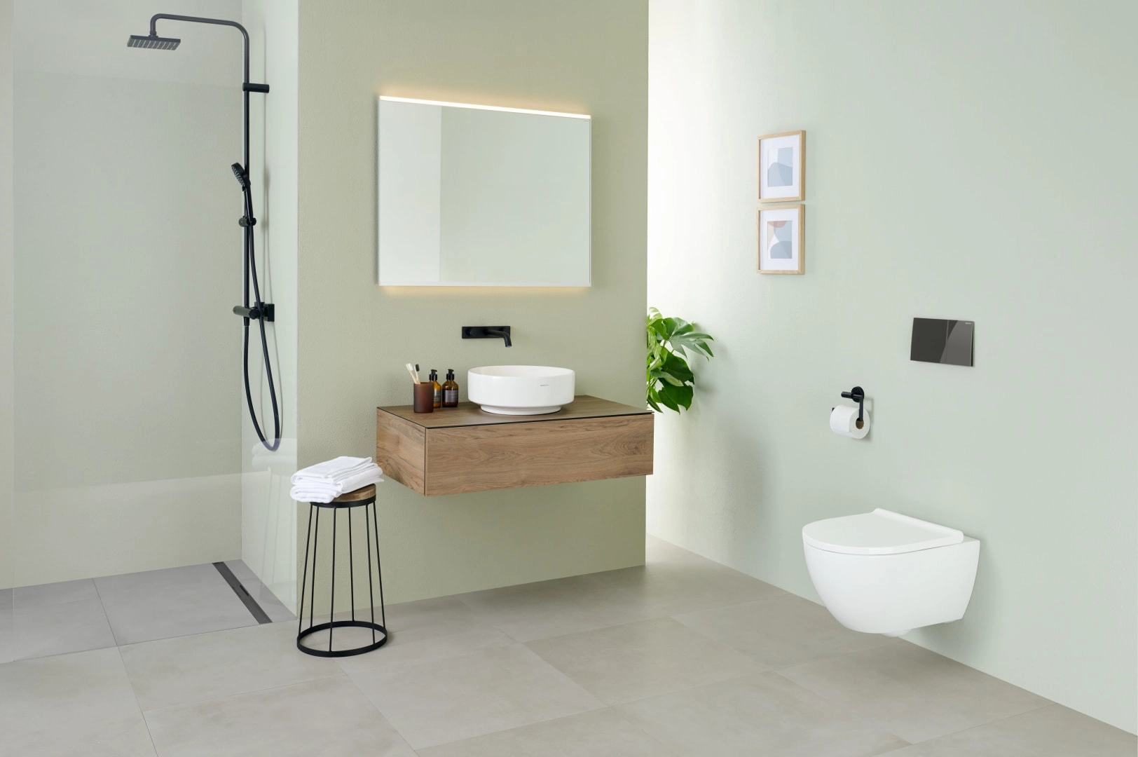 Aufsatzwaschtisch „Variform“, rund ⌀ 40 × 15,8 cm in weiß alpin