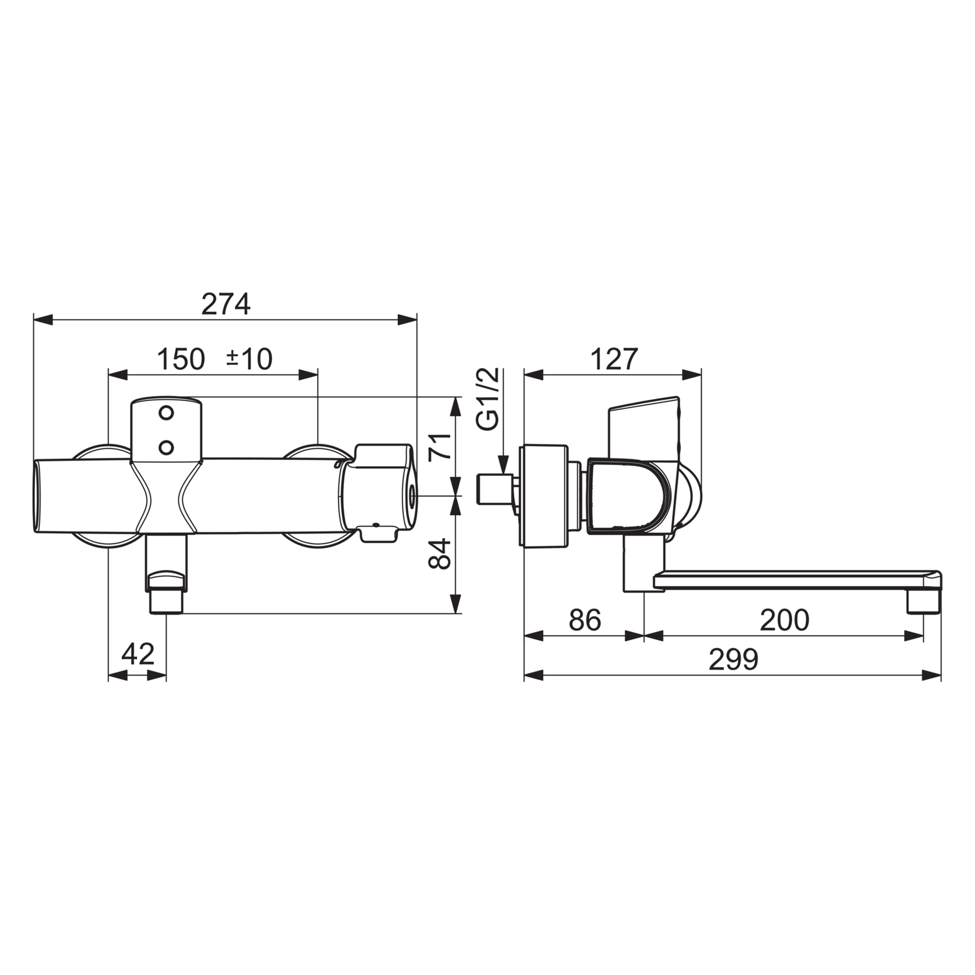 HA Waschtischbatterie HANSACLINICA 0886 6 V, Bluetooth Ausladung 200 mm Chrom