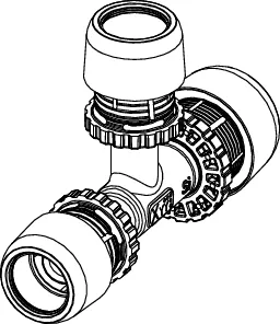 TECElogo-Ax T-Stück reduziert Dimension 20 × 16 × 20, Siliziumbronze TECElogo-Ax T-Stück reduziert Dimension 20 × 16 × 20, Siliziumbronze
