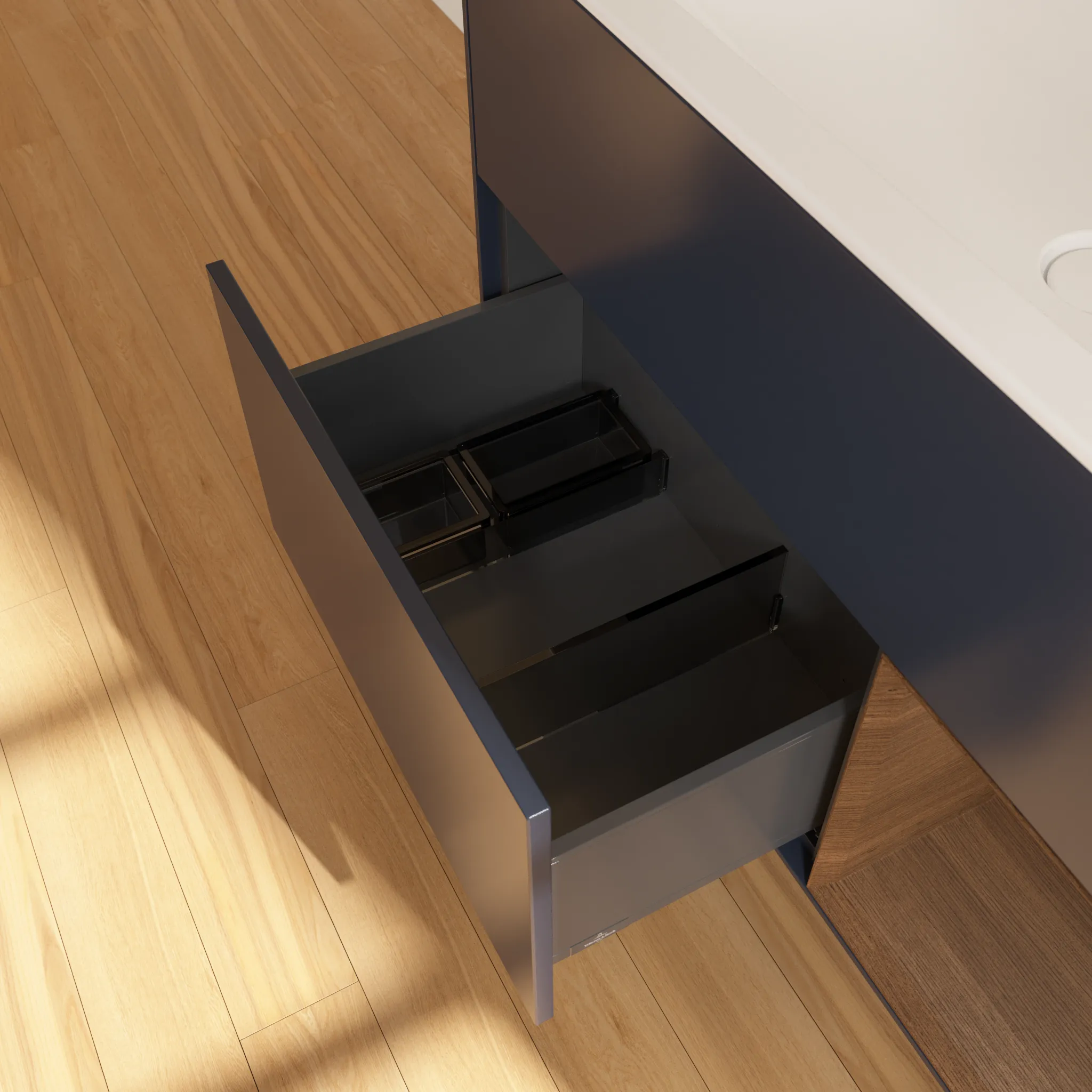 Villeroy & Boch Waschtischunterschrank „Finion“ für Schrankwaschtisch 996 × 591 × 498 mm Midnight Blue Matt Lacquer, für Becken mittig
