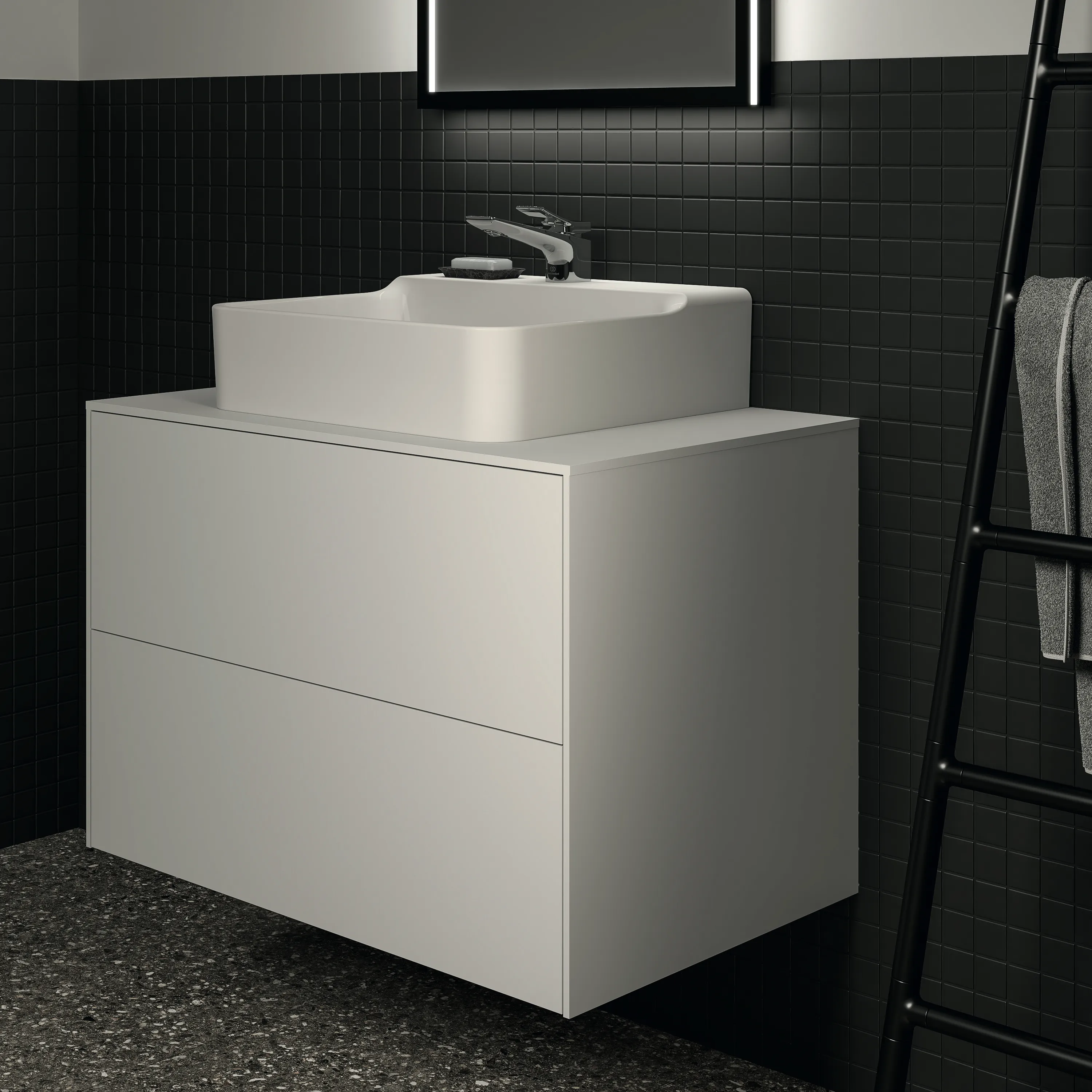 Ideal Standard Waschtischunterschrank „Conca“ 80,2 × 55 × 50,5 cm Weiß matt lackiert Ideal Standard Waschtischunterschrank „Conca“ 80,2 × 55 × 50,5 cm Weiß matt lackiert