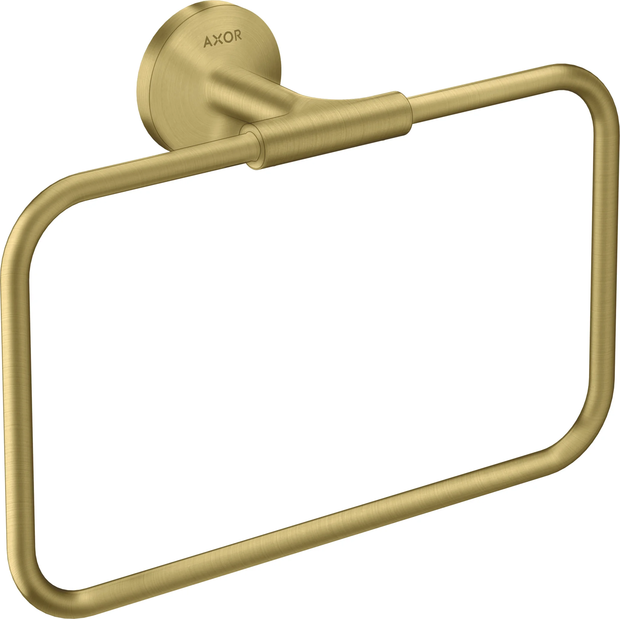 Hansgrohe AXOR Universal Circular Handtuchring Brushed Brass, schwenkbar, Wandmontage mit verdeckter Befestigung, Bohrloch Ø 6 mm, Bohrabstand 35 mm