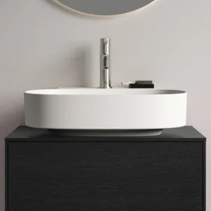 Waschbecken „Linda-X“ 50 × 48 × 13,5 cm, Hahnlochposition mittig in Seidenweiß Waschbecken „Linda-X“ 50 × 48 × 13,5 cm, Hahnlochposition mittig in Seidenweiß