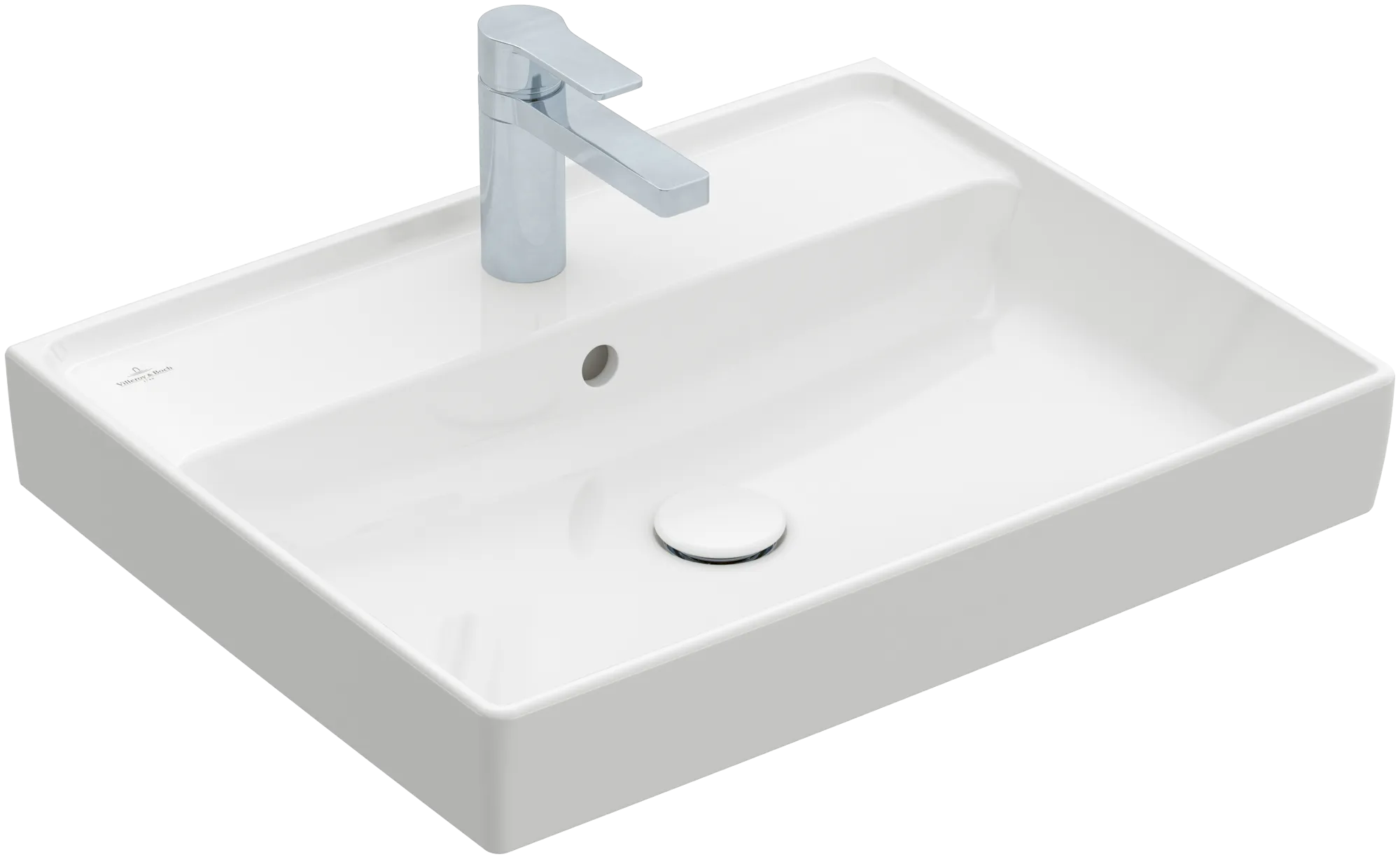 Villeroy & Boch Wandwaschtisch aus TitanCeram geschliffen „Collaro“ 600 × 470 × 160 mm, mit Hahnlochbohrung, Hahnlochposition mittig in Weiß Alpin Villeroy & Boch Wandwaschtisch aus TitanCeram geschliffen „Collaro“ 600 × 470 × 160 mm, mit Hahnlochbohrung, Hahnlochposition mittig in Weiß Alpin