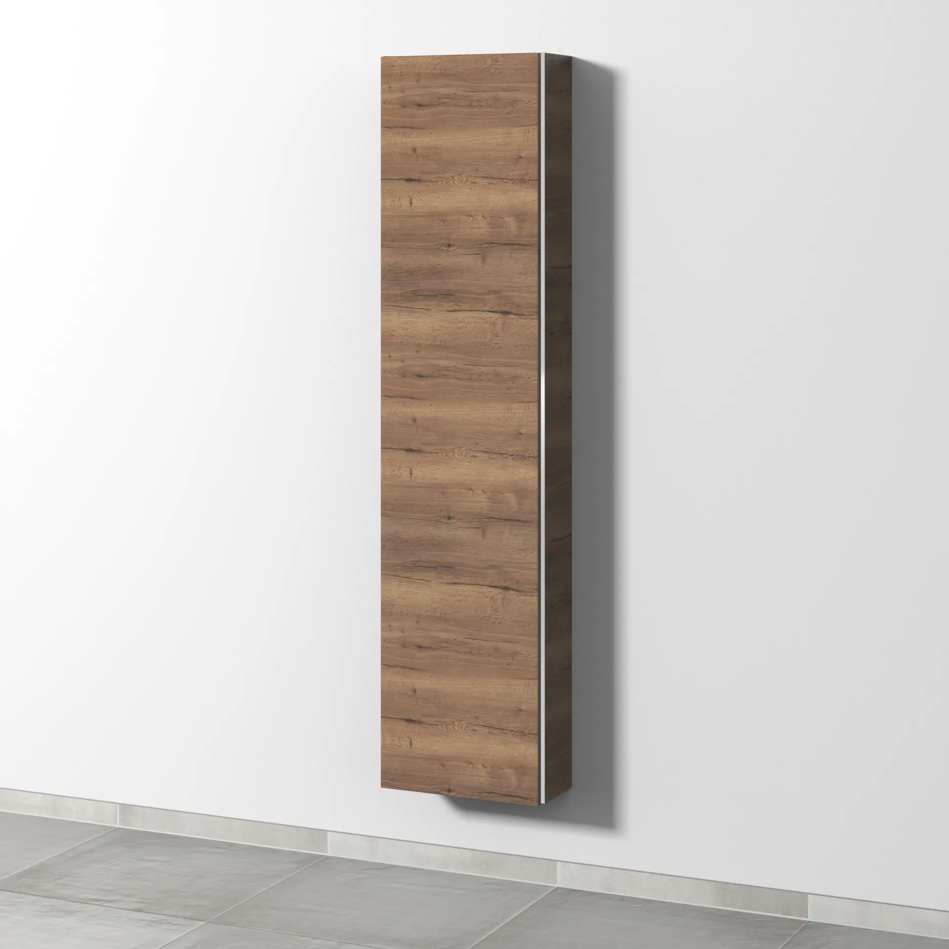 Sanipa Hochschrank „3way“ 400 × 1700 × 197 mm Anschlag links, in Eiche Tabak, Anschlag links