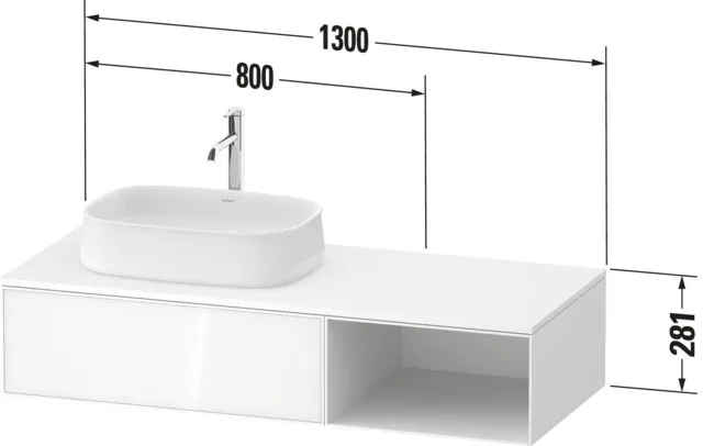 Duravit Waschtischunterschrank wandhängend „Zencha“ 130 × 28,1 × 55 cm Duravit Waschtischunterschrank wandhängend „Zencha“ 130 × 28,1 × 55 cm