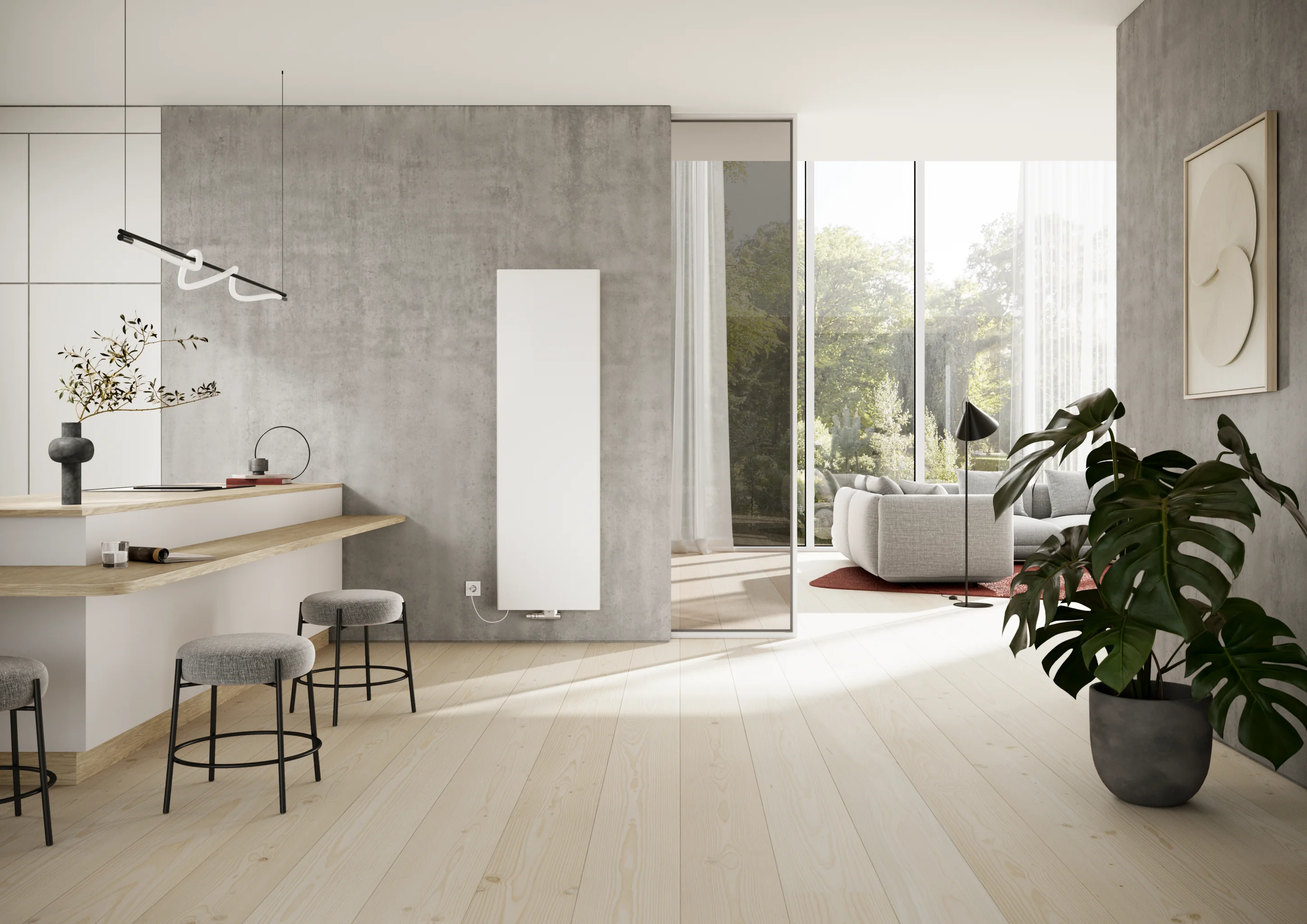 Kermi Pateo Flair Designheizkörper, weiß RAL 9016 seidenglanz, 1670x570x102 mm, Wärmeleistung 568 Watt