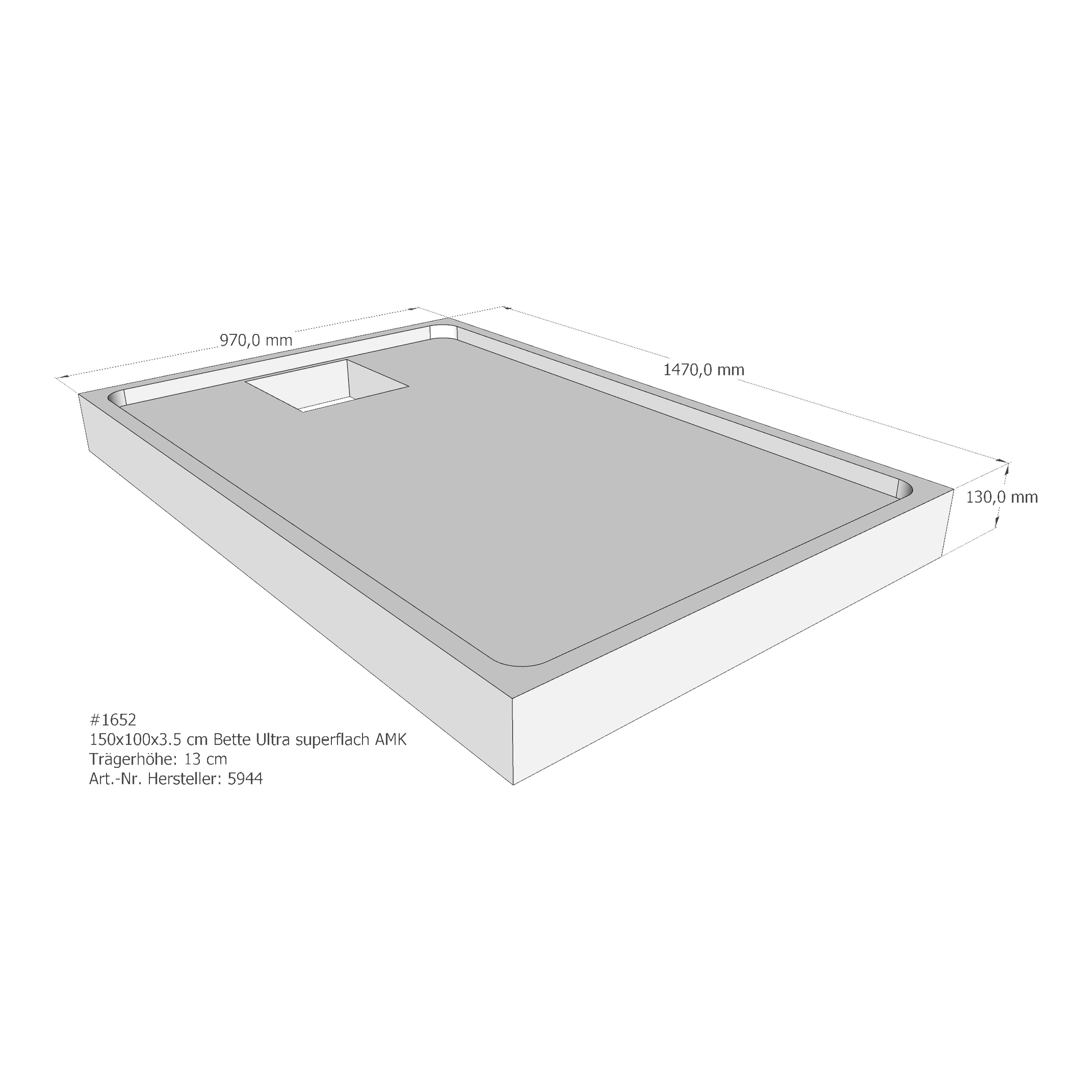 Duschwannenträger für Bette Ultra (superflach) 150 × 100 × 3,5 cm Breite: 100 cm / Länge: 150 cm Duschwannenträger für Bette Ultra (superflach) 150 × 100 × 3,5 cm Breite: 100 cm / Länge: 150 cm