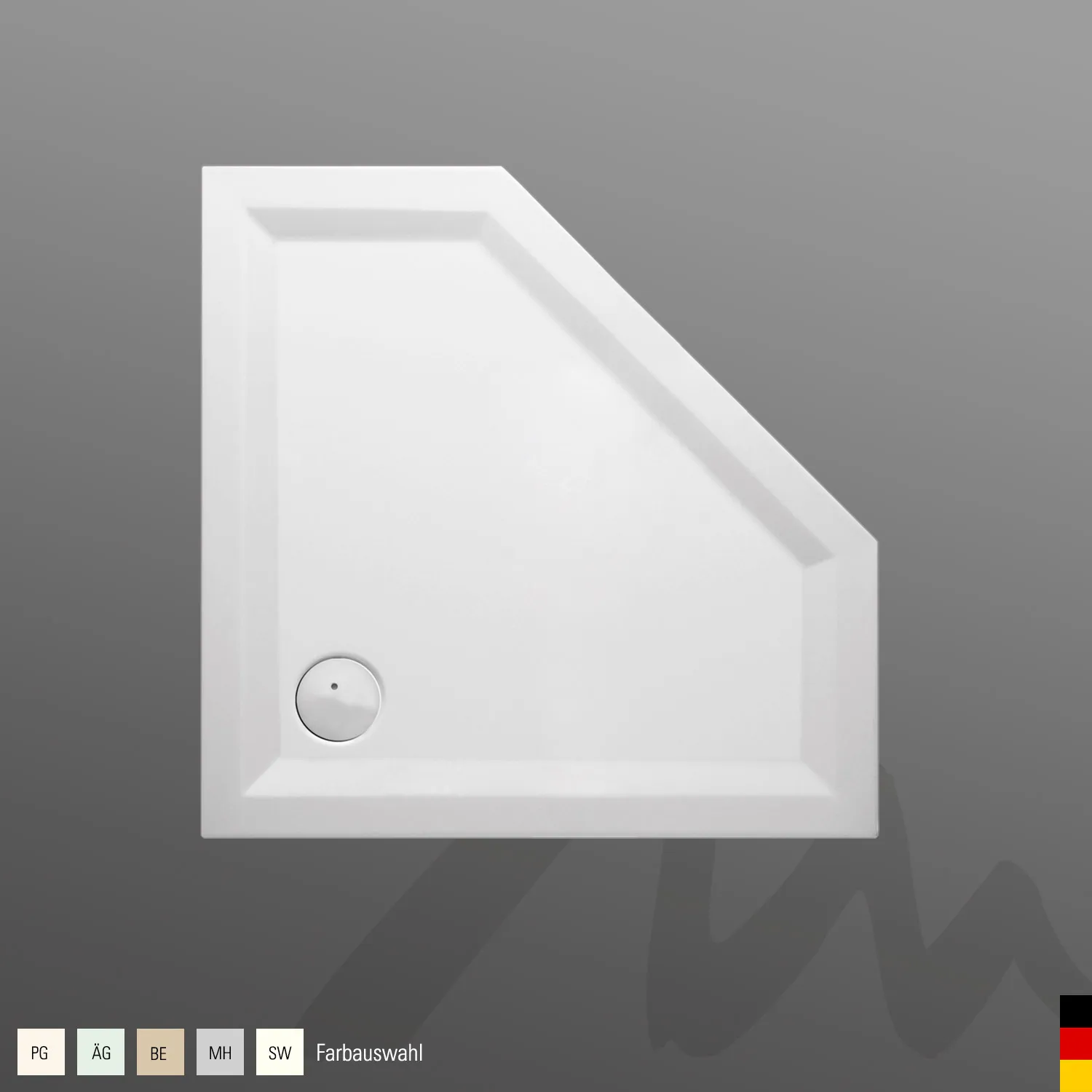 Mauersberger Acryl-Duschwanne ceptor 100 SF 1000x1000(500)x50, Farbgruppe: 2 Mauersberger Acryl-Duschwanne ceptor 100 SF 1000x1000(500)x50, Farbgruppe: 2