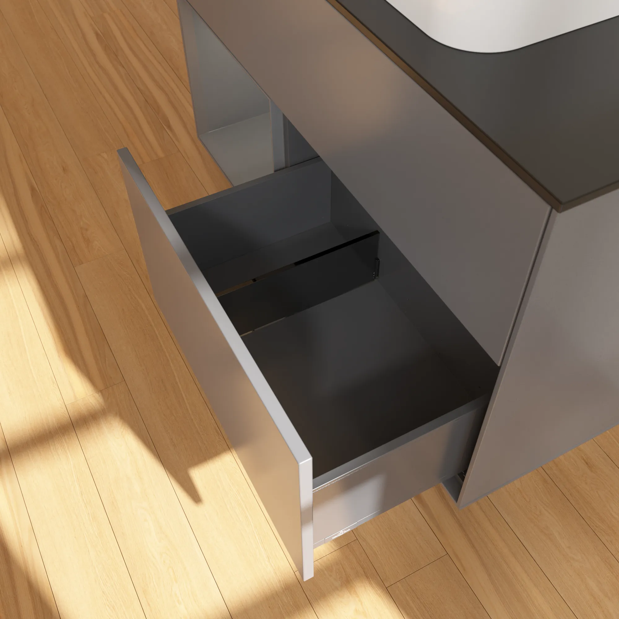 Villeroy & Boch Waschtischunterschrank „Finion“ für Schrankwaschtisch 1000 × 603 × 501 mm Anthracite Matt Lacquer, ohne Hahnlochbohrung, für Becken mittig Villeroy & Boch Waschtischunterschrank „Finion“ für Schrankwaschtisch 1000 × 603 × 501 mm Anthracite Matt Lacquer, ohne Hahnlochbohrung, für Becken mittig