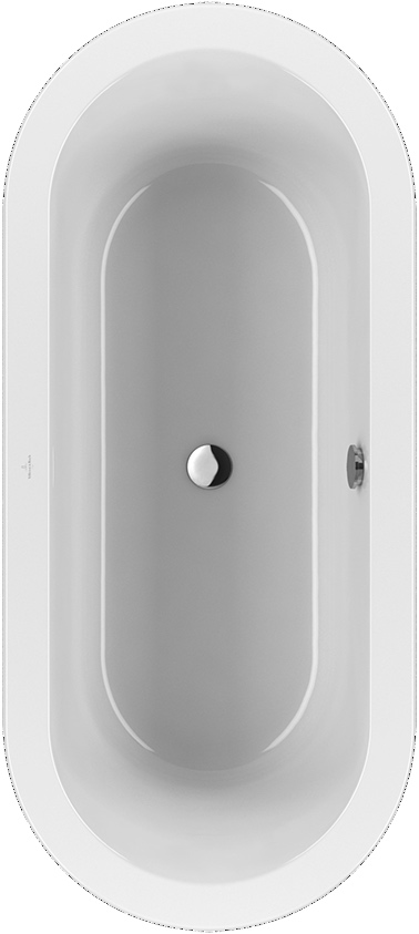 Villeroy & Boch Badewanne „Loop & Friends“ mit ovaler Innenform oval 180 × 80 cm, oval, Mittelablauf 