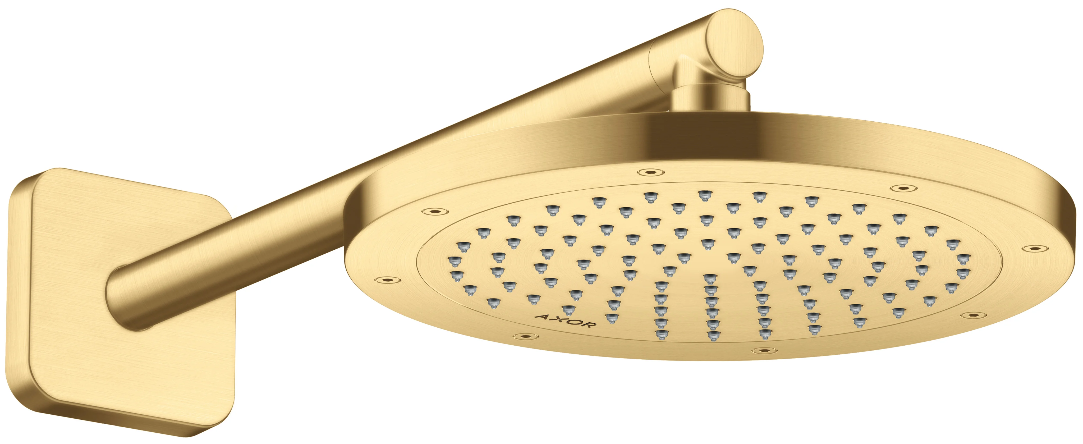 Hansgrohe AXOR ShowerSolutions Kopfbrause 245 1jet EcoSmart Brushed Gold Optic, 245 mm Durchmesser, verstellbarer Winkel, abnehmbar zur Reinigung, für Decken- oder Wandmontage, G 1/2 Anschlussgewinde