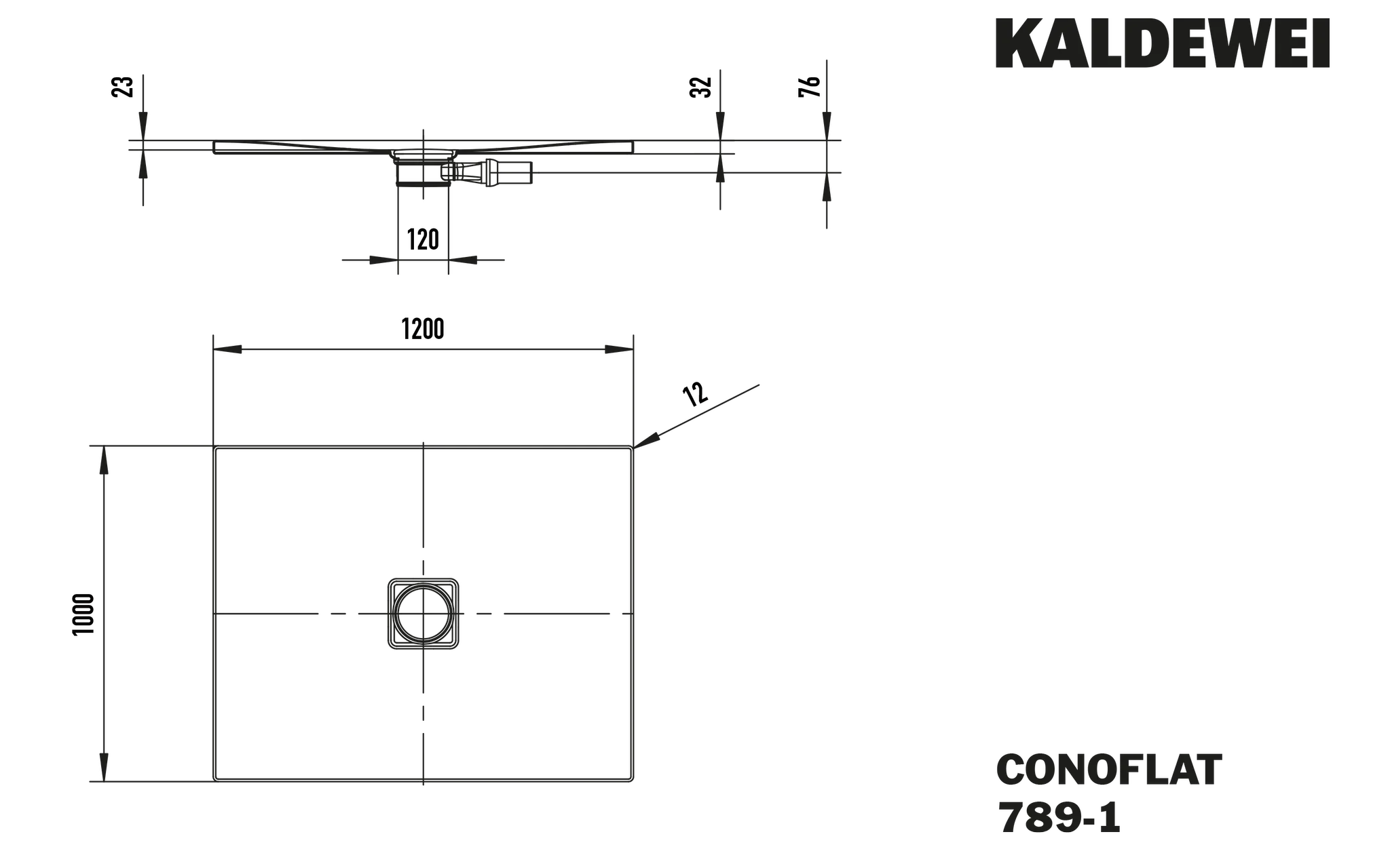 Kaldewei CONOFLAT Duschfläche, 1000x1200 mm, cool grey 30, Perl-Effekt, bodengleich, 23 mm tief Kaldewei CONOFLAT Duschfläche, 1000x1200 mm, cool grey 30, Perl-Effekt, bodengleich, 23 mm tief
