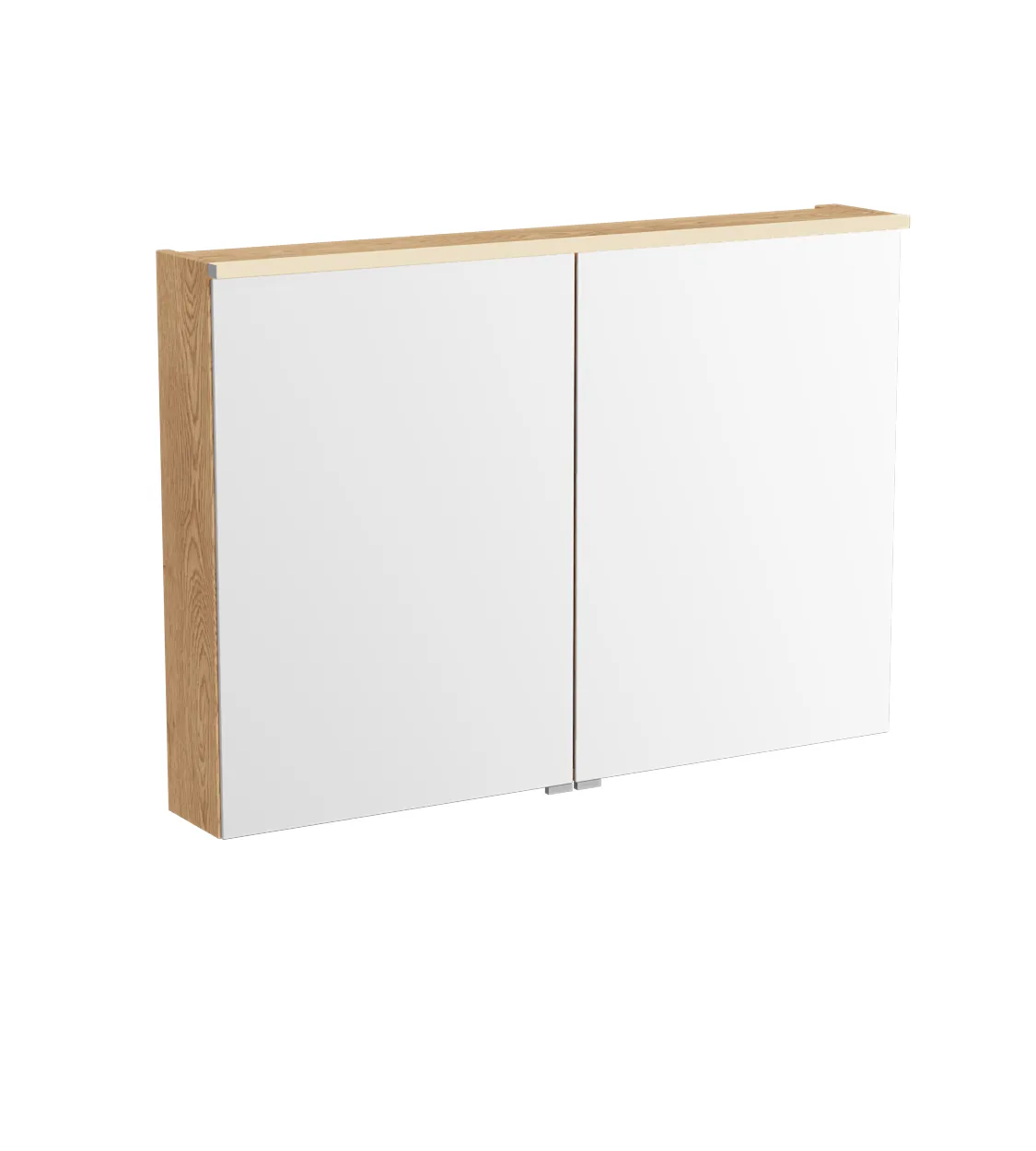 New Metropole Edge LED-Spiegelschrank mit 2 Spiegeltüren 100 x 18 x 70 cm (BxTxH) Echtholzfurnier Eiche Hell New Metropole Edge LED-Spiegelschrank mit 2 Spiegeltüren 100 x 18 x 70 cm (BxTxH) Echtholzfurnier Eiche Hell