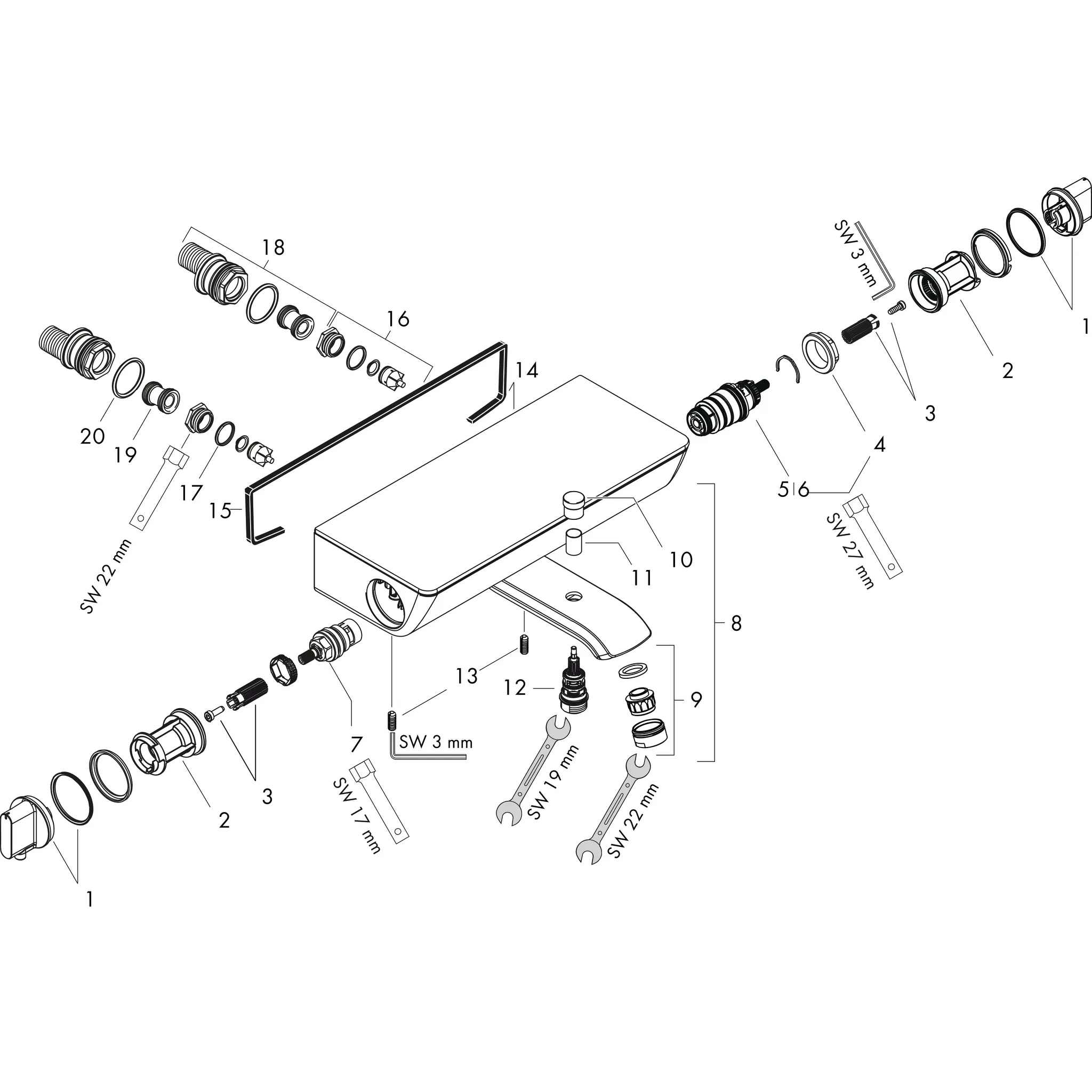 Hansgrohe Ecostat Select Wannenthermostat Aufputz Chrom Hansgrohe Ecostat Select Wannenthermostat Aufputz Chrom