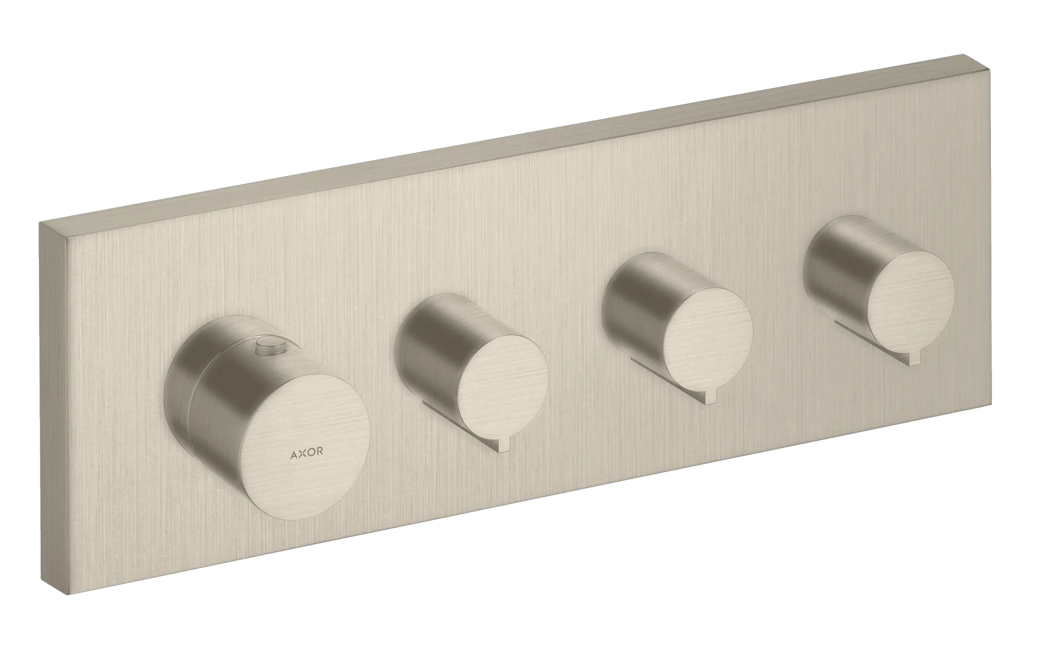 Hansgrohe AXOR Starck Shower Col Armatur Thermostatmodul 360⁄120 Unterputz eckig für 3 Verbraucher, Brushed Nickel