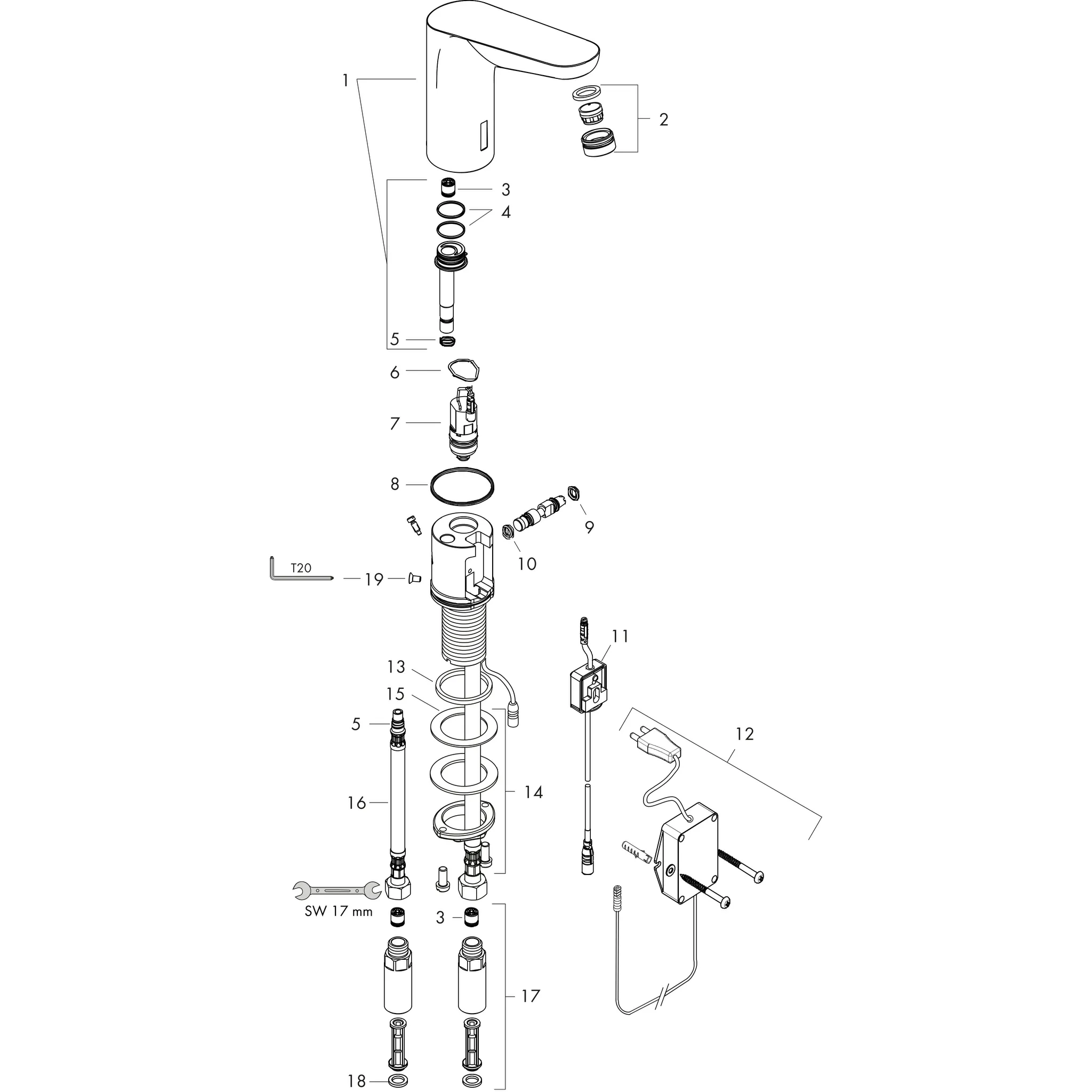 Hansgrohe Focus Elektronik-Waschtischmischer mit Temperaturvoreinstellung, chrom Hansgrohe Focus Elektronik-Waschtischmischer mit Temperaturvoreinstellung, chrom