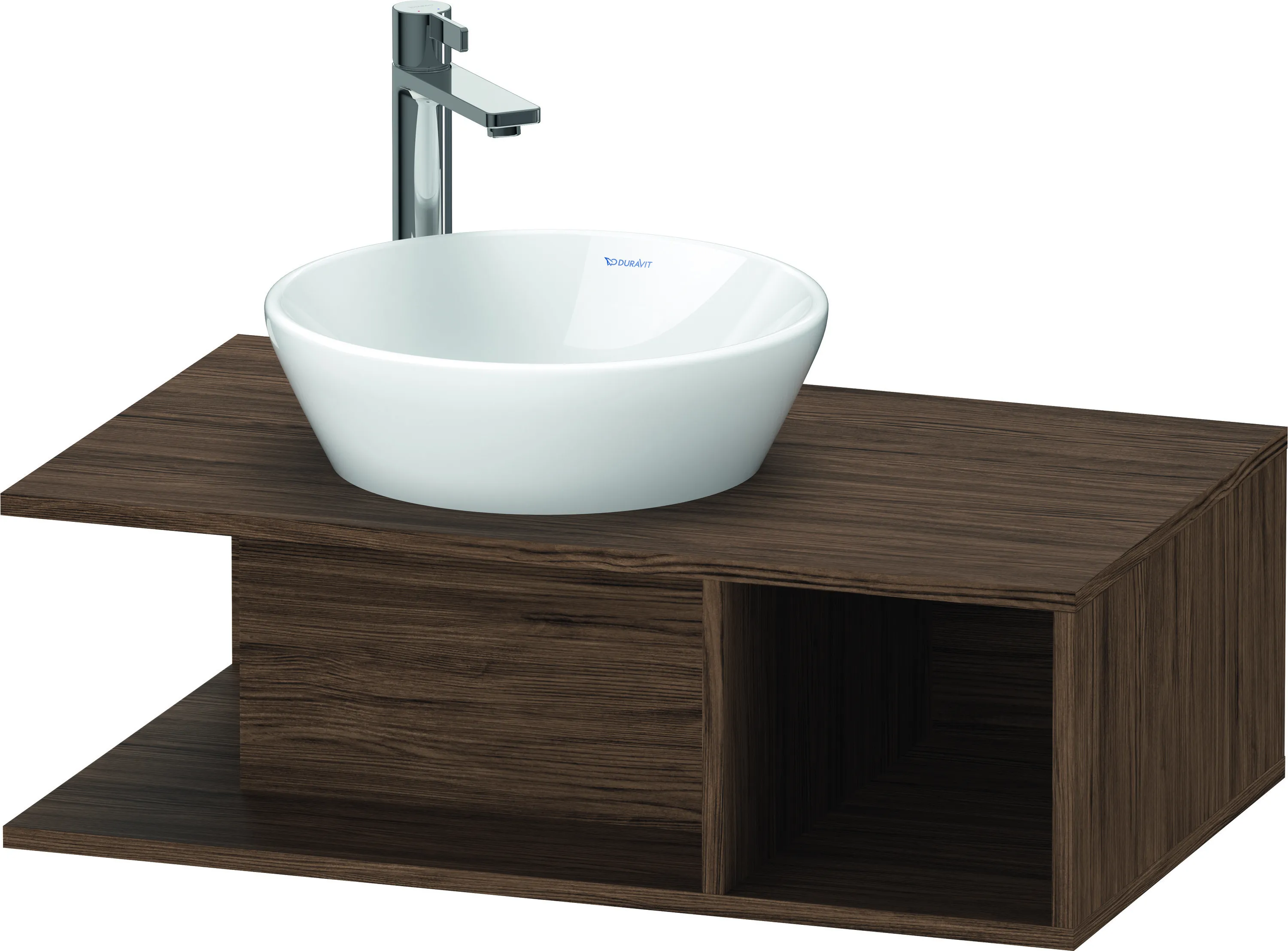 Duravit Waschtischunterschrank wandhängend „D-Neo“ 80 × 26 × 48 cm Nussbaum Dunkel