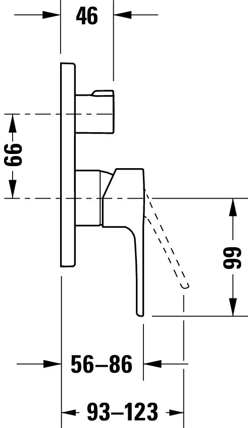 B.1 Einhebel-Wannnenmischer Unter- putz mitUmst.vent.,Ausl.86 Breite 170mm