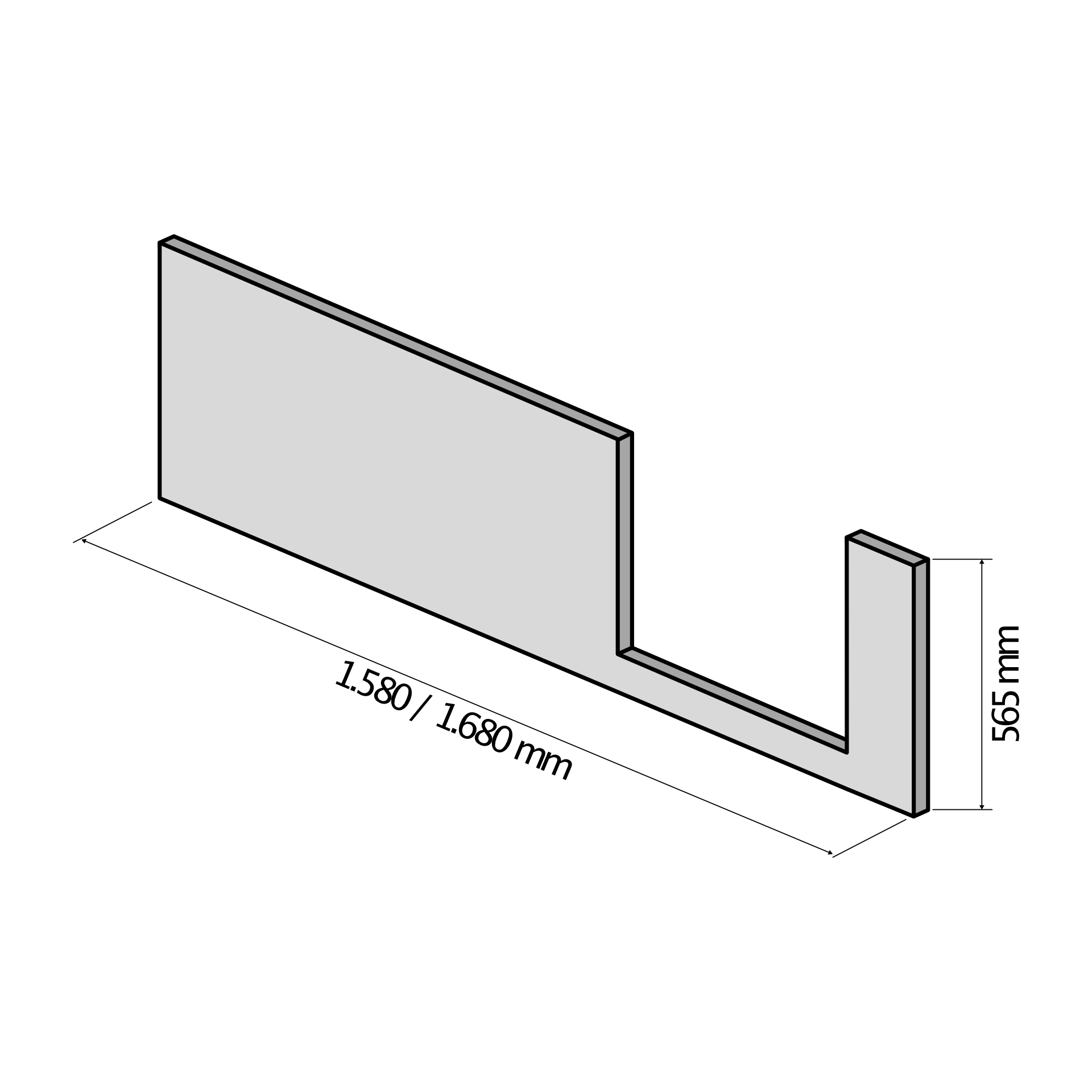 HSK Frontschürze für DuschWanne „Dobla“ 158 cm Einstieg: rechts / Größe: 158 cm HSK Frontschürze für DuschWanne „Dobla“ 158 cm Einstieg: rechts / Größe: 158 cm