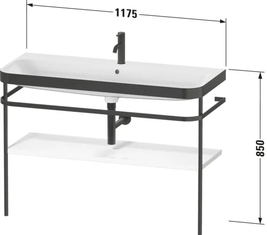 Duravit Waschtischunterschrank mit Metallkonsole „Happy D.2 Plus“ 117,5 × 85 × 49 cm Duravit Waschtischunterschrank mit Metallkonsole „Happy D.2 Plus“ 117,5 × 85 × 49 cm