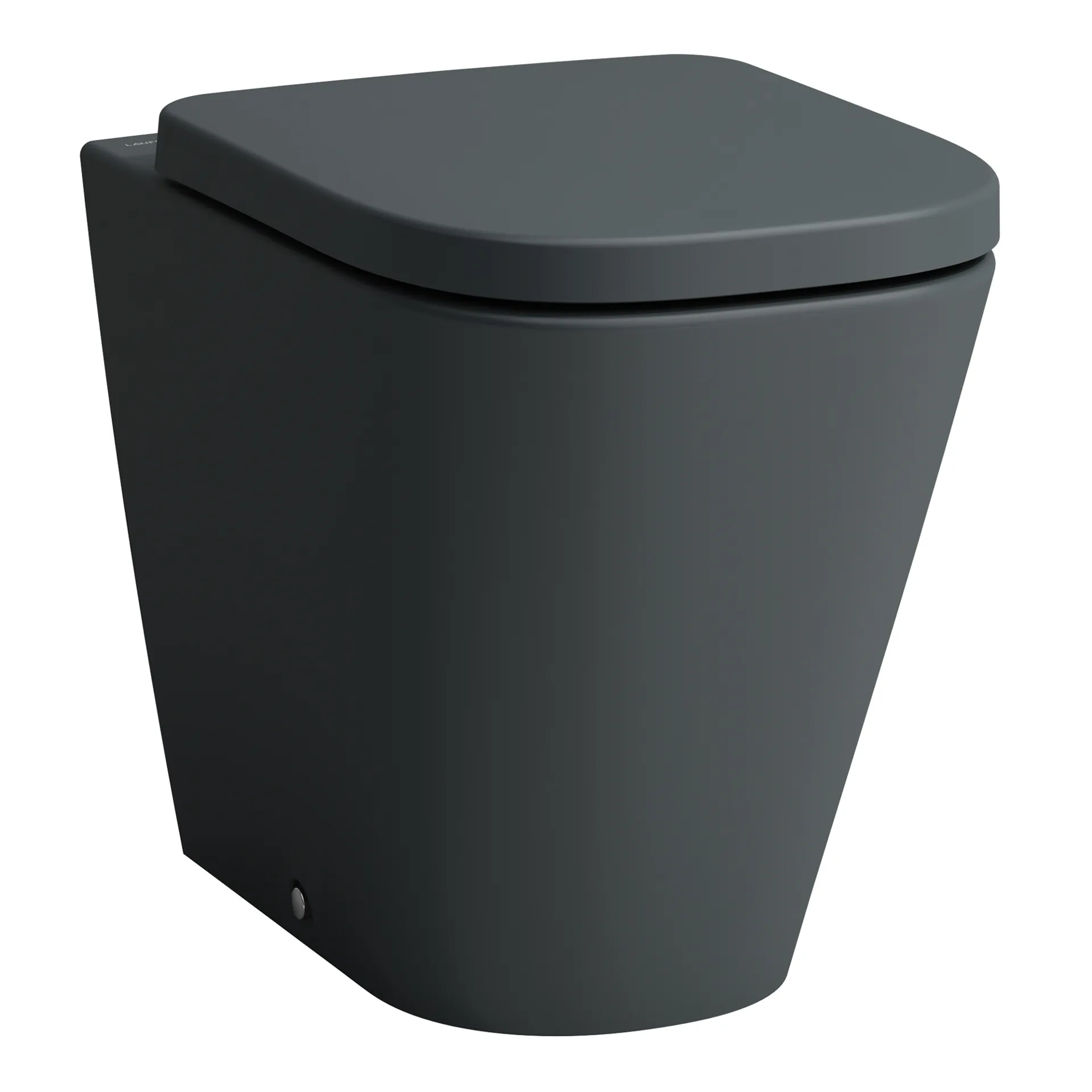 Laufen Stand-Tiefspül-WC Silent Flush „Meda“ 360 × 430 × 540 mm in Graphit matt, Abgang waagerecht, ohne Spülrand