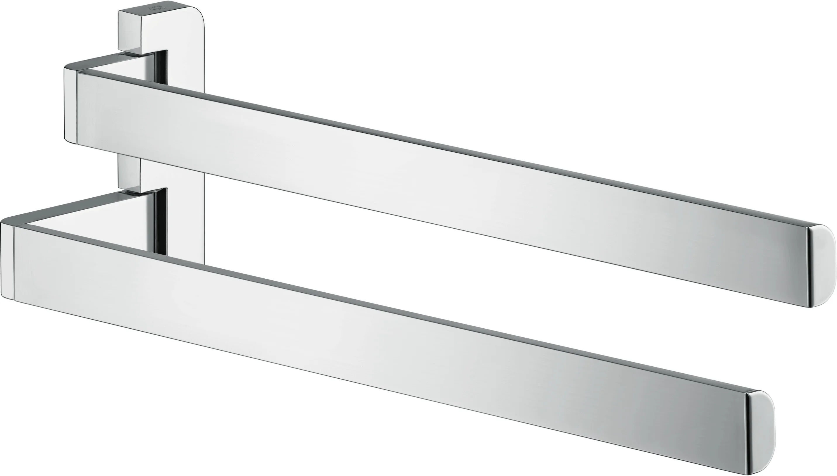 Hansgrohe AXOR Universal Softsquare Handtuchhalter zweiarmig, Chrom, 409 mm Länge, schwenkbar, verdeckte Befestigung