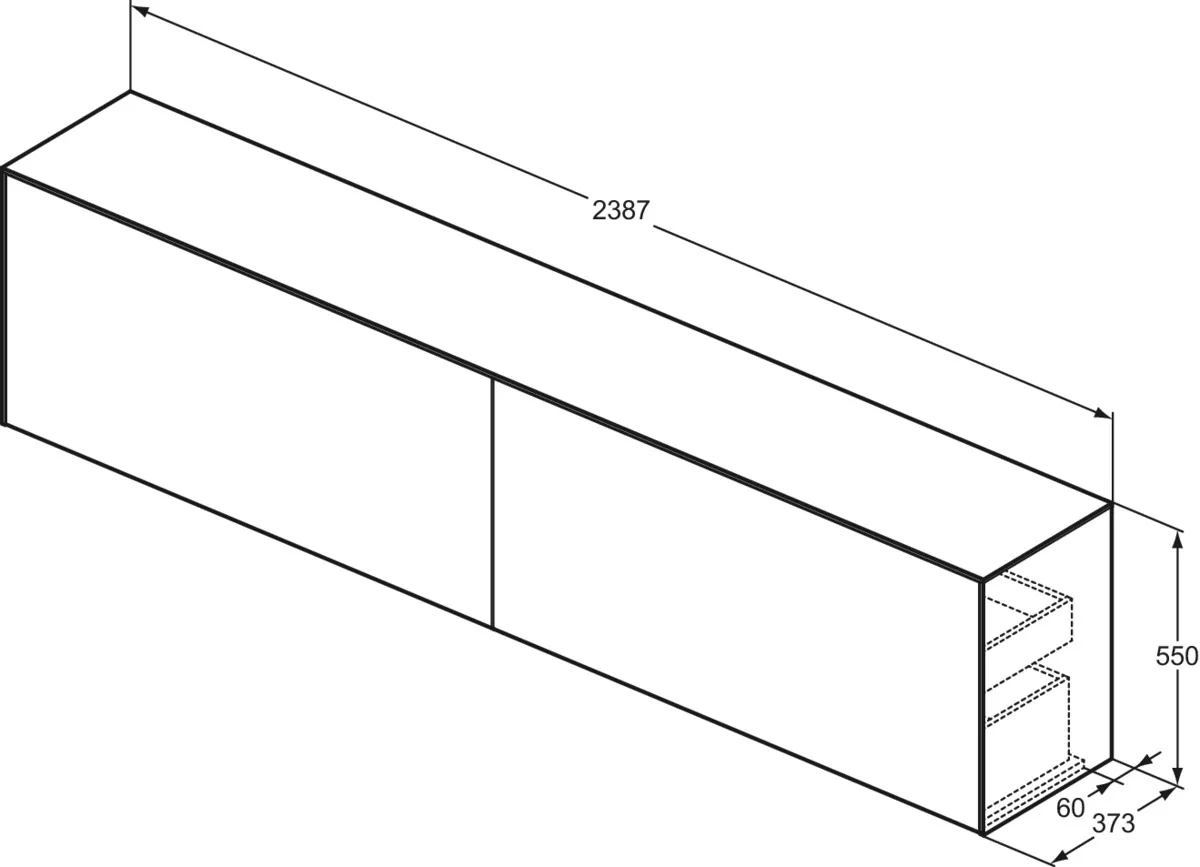 Ideal Standard Waschtischunterschrank „Conca“ 238,7 × 55 × 37,3 cm Sunset matt lackiert Ideal Standard Waschtischunterschrank „Conca“ 238,7 × 55 × 37,3 cm Sunset matt lackiert