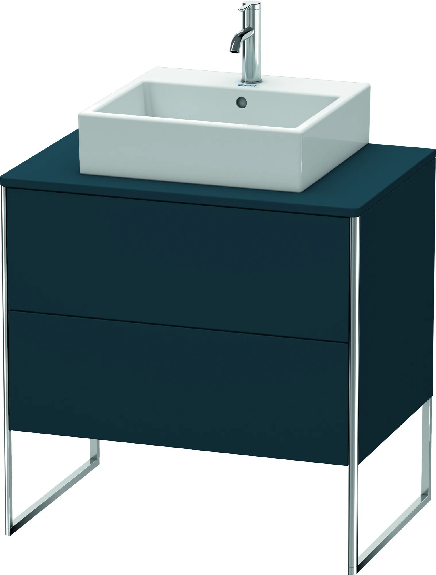Duravit Waschtischunterschrank bodenstehend „XSquare“ 80 × 77,8 × 54,8 cm Nachtblau Seidenmatt