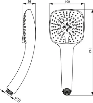 3-Funktionshandbrause Idealrain Cube, 100mm, Chrom 3-Funktionshandbrause Idealrain Cube, 100mm, Chrom