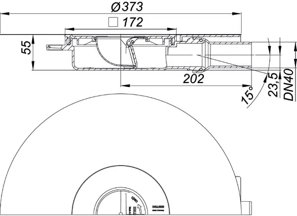 Ablaufgehäuse DallDrain Plan, DN 40 Ablaufgehäuse DallDrain Plan, DN 40
